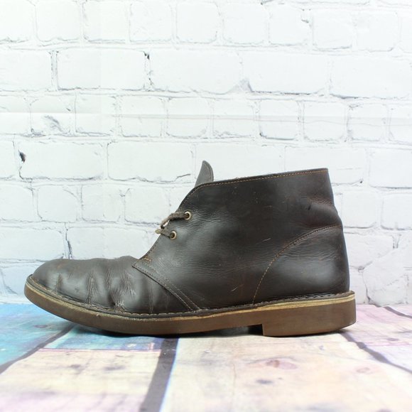 Clarks Other - Clark's Bushacre 3 Brown Leather Chukka Lace Up Ankle Boots Size 11.5 M